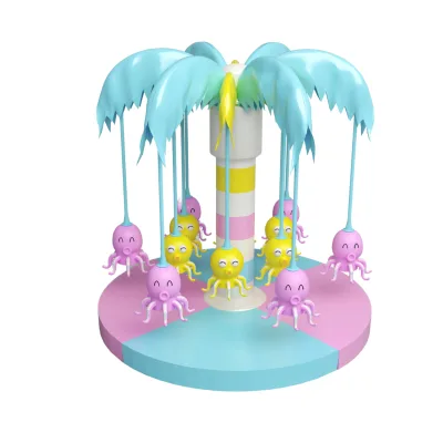 Customized Indoor Playground Equipment Rotating Octopus Coconut Tree Children Carousel for Software, Shopping Mall for Sale