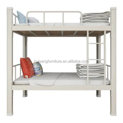 Steel Furniture Metal Detachable Bunk Bed 2 Tiered Bed Easy Assemble With Under Bed Cabinet