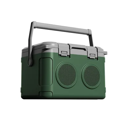 Camp Cooler with Blutooth Speaker 21 Quart 48 Hours Ice Retention Portable Handle Outdoor Camping Cooler for BBQs Beach Hiking