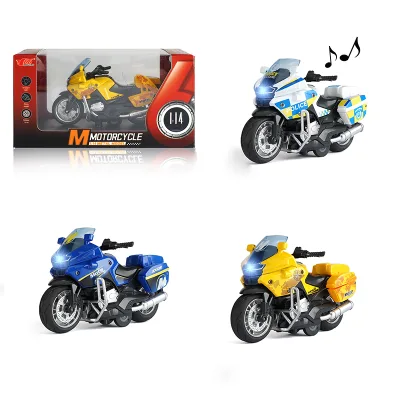 1:14 Pull-Back Alloy Diecast Motorcycle Model Toy with LED Lights and Music Collectible Gift Box for Ages 8+