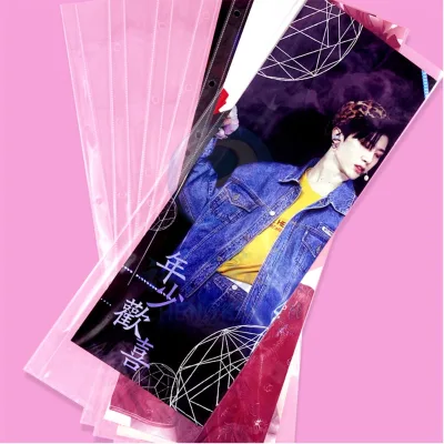 READY Kpop Concert Hand Banner Concert Slogan Hand Fan Album Banner Binder File Holder Storage Cupsleeve Pocket 45x15cm