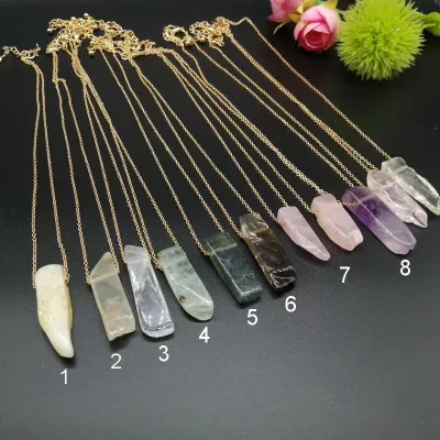 Factory Cheap Price Wholesale  Hot Sell Natural Crystal Stone Pendant Necklace Jewelry Necklace for Gift