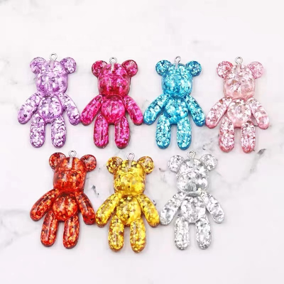 Size 55*33mm Cartoon Gummy Jelly Resin Bear Charms Fashion Jewelry Pendants Charms