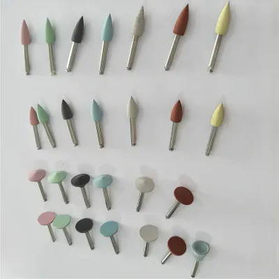 XIEJIAN Dental Silicone Polishing Burs Rubber Grinding Contra-angle Handpieces Inverted Cone Head Shape Low-speed Turbine CE