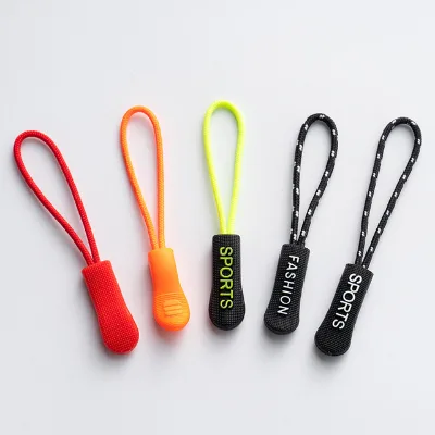 Custom Logo Strong Eco-Friendly Plastic Rope Zipper Puller for Clothing Bags Handbags & Jackets