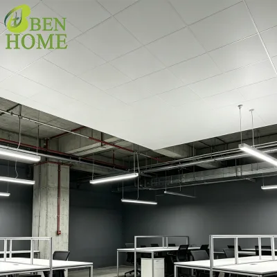 Smooth Modern PVC Gypsum Ceiling Tile No Painting Required Factory Finished Ceiling Panels Easy Clean Home Hotel Restaurant Fast