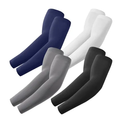Wholesale Promotional Ice-silk Nylon Sun-protective Solid Color Arm Sleeves Mens Summer Thin UV-proof Driving Cycling