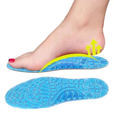 Silicone Massaging Gel Shoe Insoles for Foot Pain Relief Arch Support&Shock Absorption Full Length Cushion Support Pad Insert