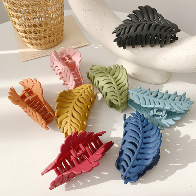 Ins Leaf Hair Clip Matte Claw Clips Hair Versatile Practical Hair Card Manufacturers Direct Sales Hair Clips