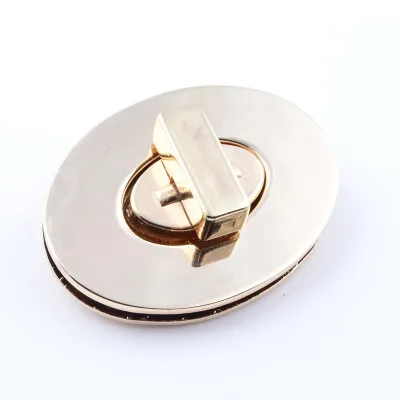 Small Round Bag Lock Light Gold Metal Lock for Handbag