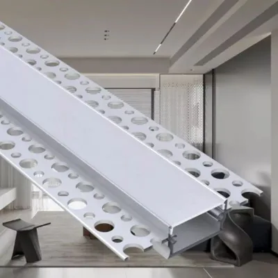 Architectural Drywall Plaster Aluminum Profiles With LED Strips Aluminum Skirting Extrusion Profiles for Shower Door