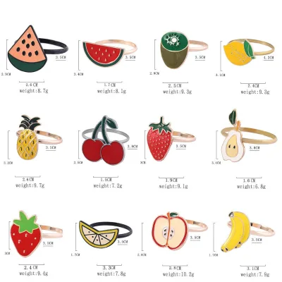 Party Buffet Table Setting Decoration Fruit Napkin Ring Holder Set Suitable for Weddings, Holidays, Christmas, Thanksgiving