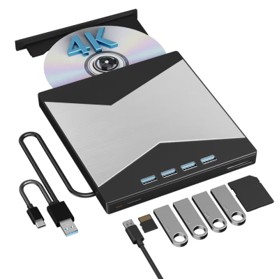 4k External Blu-ray Drive USB 3.0 Type-C 3D Blu BD Ray Drive  Portable  7 in 1 Blu BD Ray Drive for Windows XP/7/8/10/11 Mac