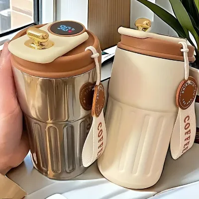 Smart Temperature Travel Coffee Mug Temperature Controlled Vacuum Flasks Thermoses