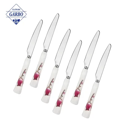 Professional Supplier Stainless Steel Fruit Knife Set with Ceramic Handle Custom Handle Design Dinner Knife for Wedding Gift
