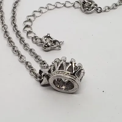 Zircon Necklace Estate Silver Plated Stamped Classic Wedding Party Gift Featuring Zircon