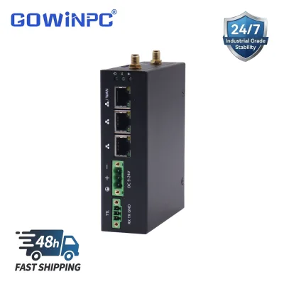 DIN-Rail 4G Wireless Industrial Router with 2.4G WiFi Dual SIM Slot Wide Voltage 9-24V for Smart Grid Automation