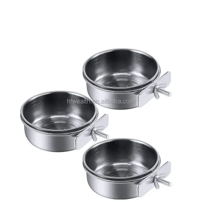 Parrot Stainless Steel Food Bowl Portable Thickened Trough Bird Feeder