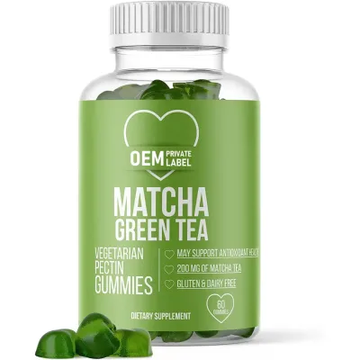 Biochealth OEM Vegan Gummies Matcha - 60 Count - Green Tea Leaves Powder with Cognizin for Focus, Attention and Brain Health