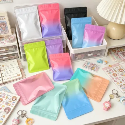 Resealable Sealing Zip Bag Custom logo Gift Small Pouch Makeup Cosmetic Candy Food Storage Mylar Packaging Zipper Lock Bags