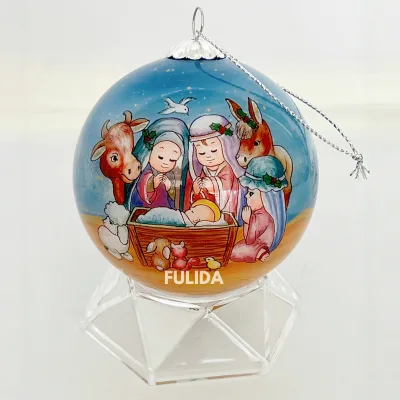 Customized Inner Hand Painted Glass Ornaments Christmas Hanging Balls with Birth of Jesus Festive Home Decoration Gifts