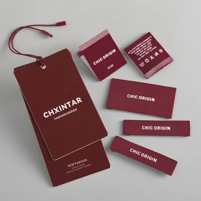 Customized Tags for Wine Red High-end Clothing Store, As Well As Customized logo Tags for Men's and Women's Clothing