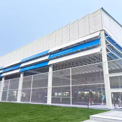 HAOTEER P-001 Pickleball Tent Outdoor Sports Venue Electric Canopy Remote Control Retractable Roof Galvanized Steel 650g PVC