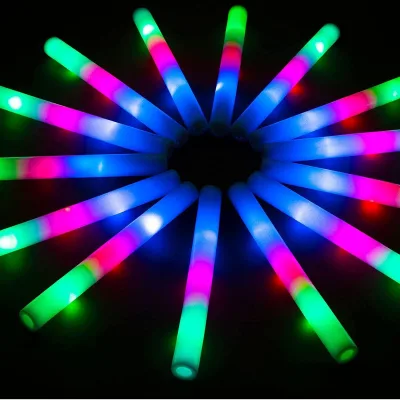 Sponge Sticks LED Foam Sticks Light up Sticks Party 3 Modes Colorful Flashing Glow Party Supplies Foam Sponge Sticks