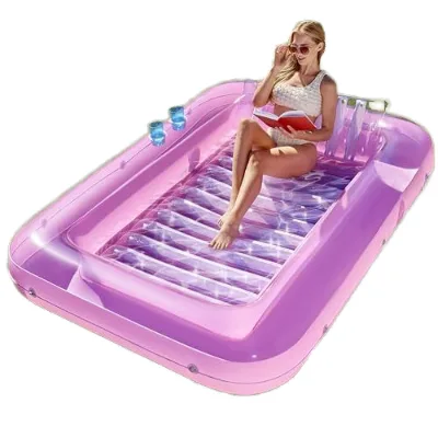 Inflatable Skimboard Pool Water Mat with Wrap Around Rope China Inflatable Pool Floats for Kids and Adult with Pillow