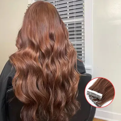 Qingdao Haohao Hair Salon Quality Wholesale Russian Tape Hair Extensions Thick End Tape Ins Human Hair Extensions