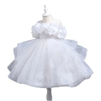European New Summer Girls Princess Dress New Children Gauze Dress Flower Baby Girl Lace Princess Dress