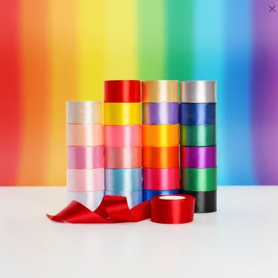 Wholesale 4cm Polyester Ribbon, Single & Double Sided Tape for DIY Rose & Gift Box Packaging