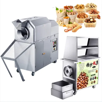 Paprika Soyabean Coconut Gas Cashew Rotary Drum Tea Leaf Soybean Nuts Mesin Roasting Machine Sunflower Seeds Copra Roaster Price
