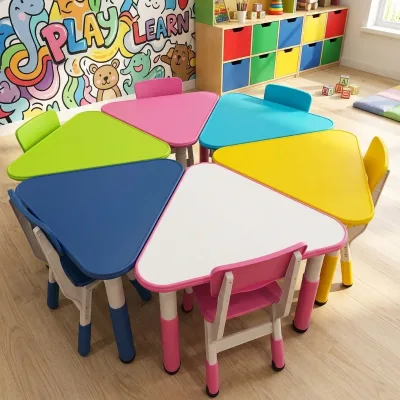Low MOQ Modern Colorful Children's Table and Chair Set for Bedroom Daycare School Party Use