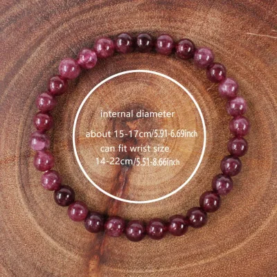 Garnet Stone Bracelet Natural 6mm Burgundy Gemstone Stretch Bracelet Healing Energy Bracelet Gift for Her Him Crystal Gift