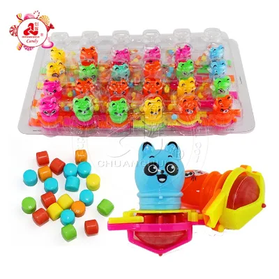 2019 Hot Sale Kids Blowing Whistle Peg-top Toy Animal Gyro Toy Candy