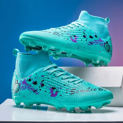 High Quality Professional Breathable Training Shoe Men's Outdoor Sports Slip-On Soccer Boots Spike Football Shoes FG TF Cleats