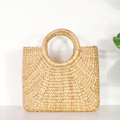 Luxury Water Hyacinth Women's Bag Set Hand-made Lady's Handbag Low Price Wholesale Ready for Export
