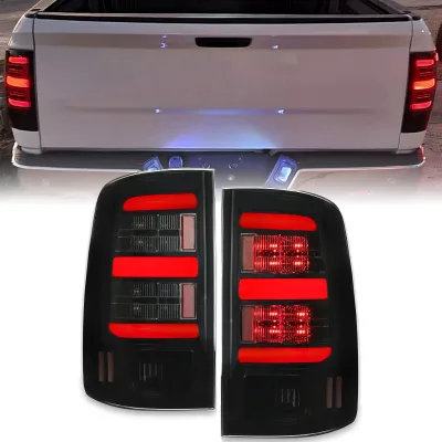 For 2009-2018 Dodge Ram 1500 2500 3500 LED Bar Brake Lamps Black Tail Lights DOT