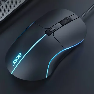 M115 Wired Gaming E-Sports Luminous Mouse with Macro Definition 3200DPI Adjustment 6 Buttons USB for Desktop Computers
