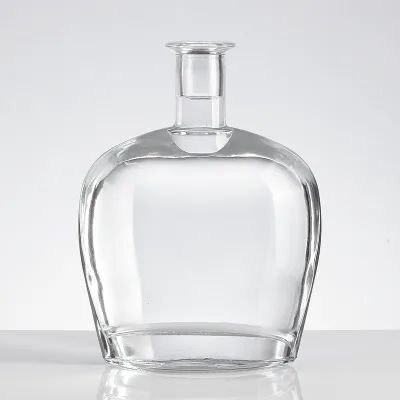 Customized Fancy Glass Brandy Bottles 700 ml Ribbed Brandy Glass Bottle With Texture