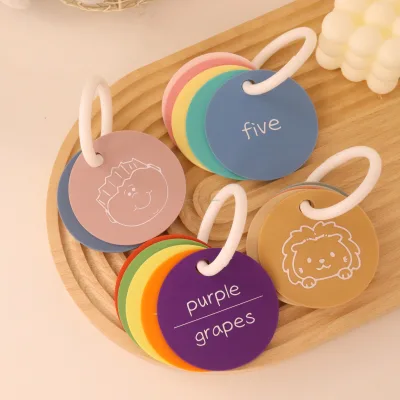 Eco-friendly Learning Flash Card Early Education Toy Silicone Cognitive Cards for Children