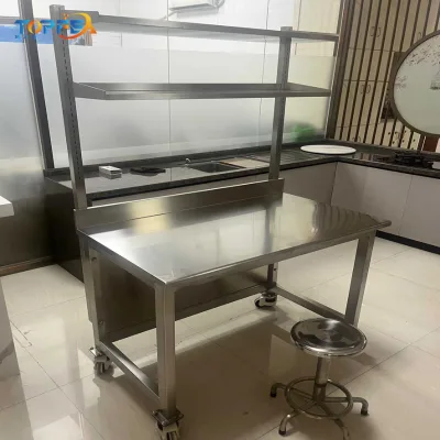 Heavy-Duty Stainless Steel Workbench Multi-Functional With Top Shelf