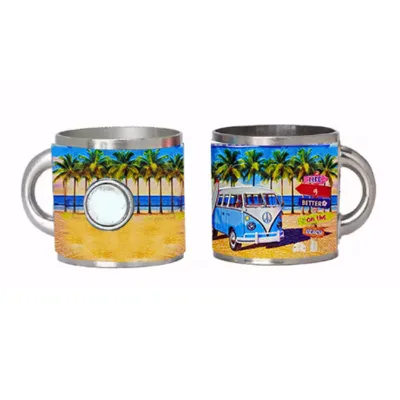 Custom Foil Design Mug Fridge Magnet Metal Cup Souvenir Fridge Magnet