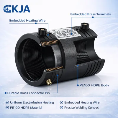 SDR11 Flexible High Pressure Non-Toxic Electric Fusion Connection Pipe Fittings for Industrial Use PE Pipes