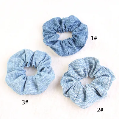 European and American Retro Style Denim Hair Scrunchies Large Intestine Design Hairbands with New Style