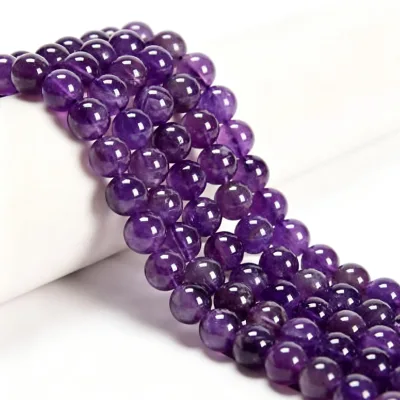 Wholesale Customization Powerful Healing 6Mm, 8Mm, 10Mm, 12Mm, 14Mm Beaded Amethyst Bracelet Natural Crystal Stone