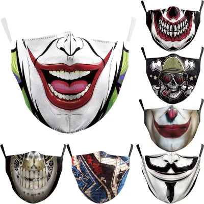Ghost Mouth Polyester Halloween Cosplay Costume Props Scary & Weird Warm Dust Mask for Party Perfect Fitting Prank Mask