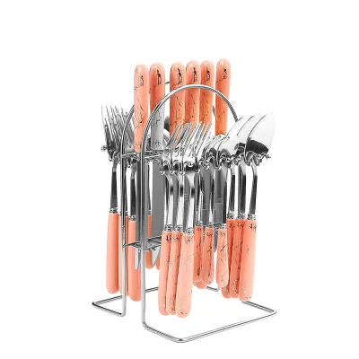 2024 Kitchen Tableware Ceramic Handle Knife Fork Spoon Set