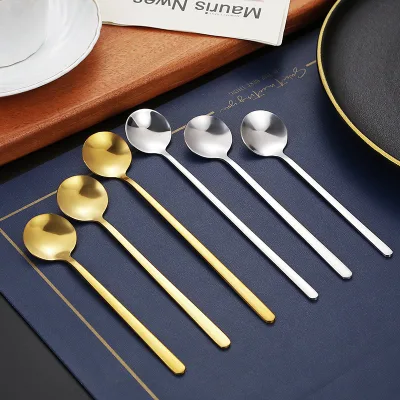 Stainless Steel 304 Gold Silver Round Spoon